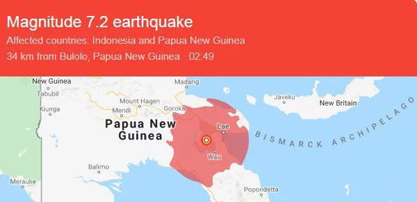 A great earthquake in Papua New Guinea