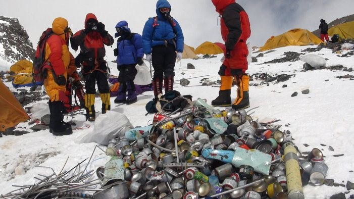 Everest piles of recycled 24,000 pounds